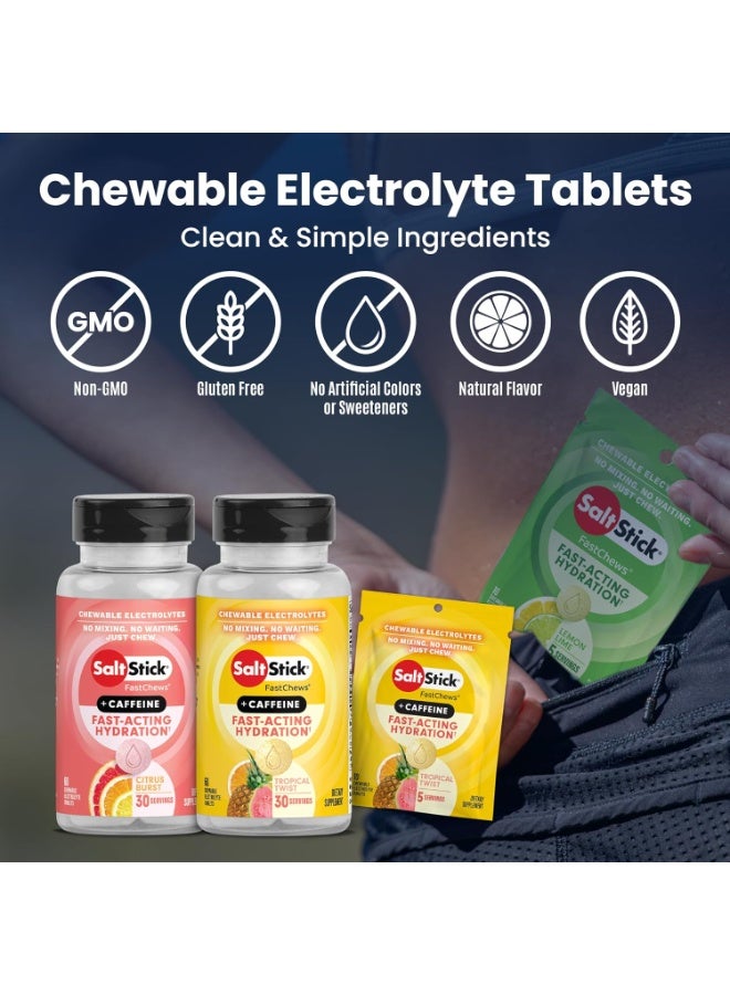 SaltStick Electrolytes FastChews Tropical Twist, Chewable Hydration Tablets, Sodium Potassium Magnesium Calcium, 60 Chewable Tablets - Image 5